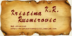 Kristina Rusmirović vizit kartica